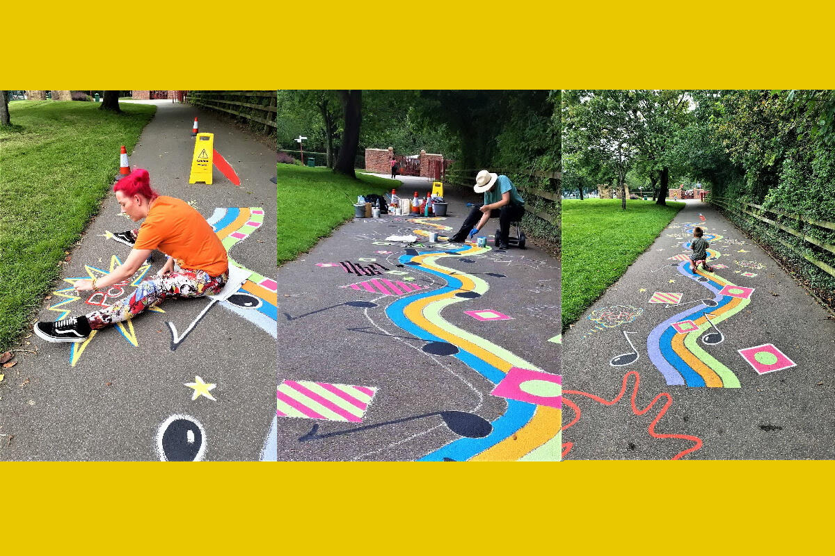 2020 Action Transport Art Trail installation at Whitby Park, Ellesmere Port, providing free outdoor fun and exercise for the loc